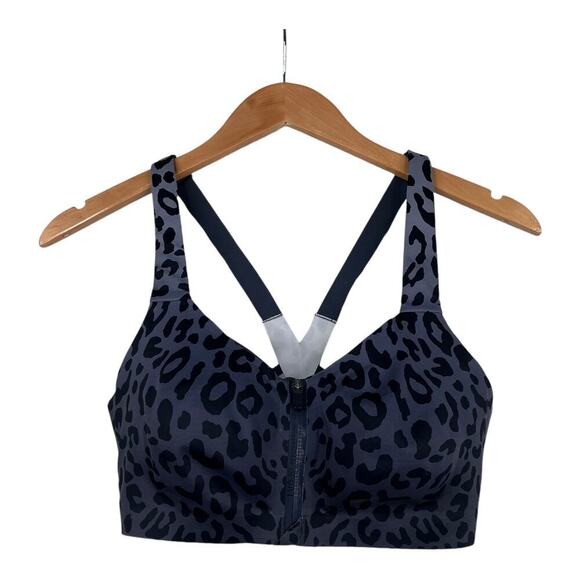 Victoria's Secret Gray/Black Leppard Print Incredible Ultra Max Support Bra 34DD - Picture 1 of 8